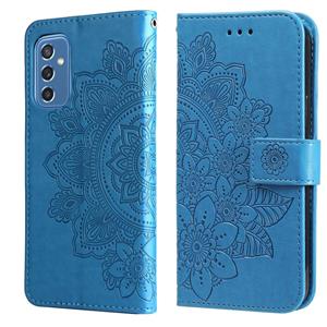 huismerk Voor Samsung Galaxy M52 5G 7-Petal Flowers reliëfs flip lederen telefoonhoesje met houder & kaartslots