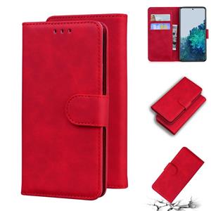 huismerk Voor Samsung Galaxy S22 5G Skin Feel Pure Color Flip Leather Phone Case