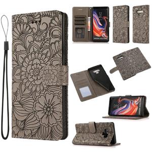 huismerk Voor Samsung Galaxy Note9 Huid Feel In reliëf Sunflower Horizontale Flip Leren Case Met Houder & Card Slots & Wallet & Lanyard