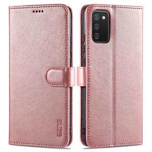 Voor Samsung Galaxy A02S Azns Skin Feel Calf Texture Horizontale Flip Lederen Case met Kaart Slots & Houder & Portemonnee (Rose Gold)