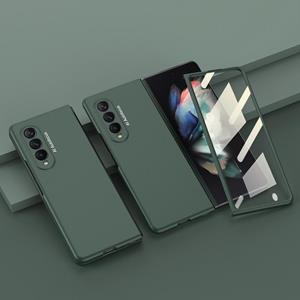 Voor Samsung Galaxy Z Fold3 5G GKK Geïntegreerde ultradunne volledige dekking Telefoon Flip Case