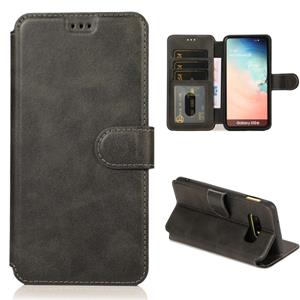 huismerk Voor Samsung Galaxy S10e Kalf texture magnetische gesp horizontale flip lederen case met houder & kaartslots & portemonnee & fotoframe(zwart)