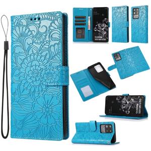 huismerk Voor Samsung Galaxy S20 Ultrahuid Voel je reliëf zonnebloem horizontale flip lederen tas met houder & kaart slots & portemonnee & lanyard