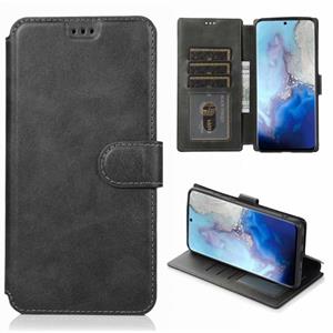 huismerk Voor Samsung Galaxy S20 Kalf texture Magnetische gesp horizontale flip lederen case met houder & kaartslots & portemonnee & fotoframe(zwart)