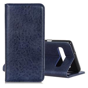 huismerk Magnetische retro Crazy Horse textuur horizontale Flip lederen case voor Galaxy S10 5G met houder & card slots & Photo Frame (blauw)