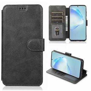 huismerk Voor Samsung Galaxy S20 Plus Kalf texture magnetische gesp horizontale flip lederen case met houder & kaartslots & portemonnee & fotoframe(zwart)