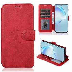 huismerk Voor Samsung Galaxy S20 Plus Kalf texture magnetische gesp horizontale flip lederen case met houder & kaartslots & portemonnee & fotoframe(rood)