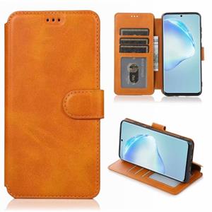 huismerk Voor Samsung Galaxy S20 Plus Kalf texture magnetische gesp horizontale flip lederen case met houder & kaartslots & portemonnee & fotoframe (Khaki)