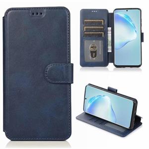 huismerk Voor Samsung Galaxy S20 Plus Kalf texture magnetische gesp horizontale flip lederen case met houder & kaartslots & portemonnee & fotoframe(blauw)