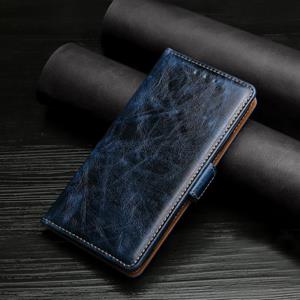 huismerk Voor Samsung Galaxy S10 Plus Kneed patroon textuur side buckle horizontale flip lederen behuizing met houder & kaartslots(blauw)