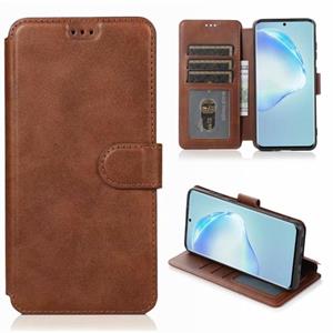 huismerk Voor Samsung Galaxy S20 Plus Kalf texture magnetische gesp horizontale flip lederen case met houder & kaartslots & portemonnee & fotolijst(koffie)