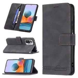 huismerk Voor Xiaomi Redmi Note 10 Pro Magnetic Sluiting RFID Blokkeren Anti-Diefstal Lederen Case met Houder & Card Slots & Portemonnee (Zwart)