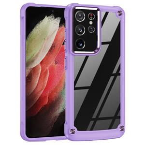 huismerk Voor Samsung Galaxy S21 Ultra 5G TPU + PC Lens Protection Phone Case (Purple)