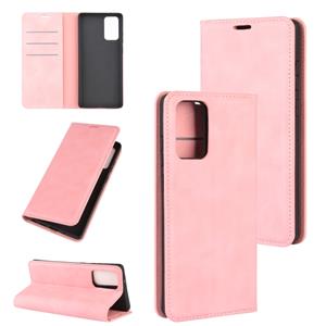 huismerk Voor Samsung Galaxy Note20 Retro-skin Business Magnetic Suction Leather Case met Holder & Card Slots & Wallet(Pink)