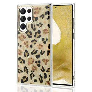 huismerk Voor Samsung Galaxy S22 Ultra 5G Electroplating Shell Texture Phone Case