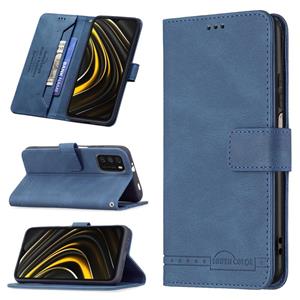 huismerk Voor Xiaomi POCO M3 / Redmi Note 9 4G Magnetische Sluiting RFID Blokkering Anti-diefstal Lederen Case met Houder & Card Slots & Portemonnee