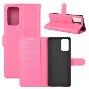 huismerk Voor Samsung Galaxy Note20 Litchi Texture Horizontale Flip Beschermhoes met Holder & Card Slots & Wallet(Rose red)