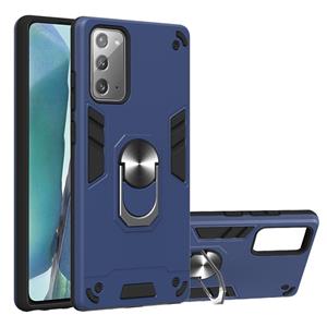 huismerk Voor Samsung Galaxy Note20 2 in 1 Armour Series PC + TPU beschermhoes met ringhouder(Sapphire Blue)