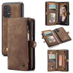 Voor Samsung Galaxy A32 5G Caseme Afneembare Multifunctionele Horizontale Flip Leren Case met kaartsleuf & houder & rits portefeuille en fotolijst