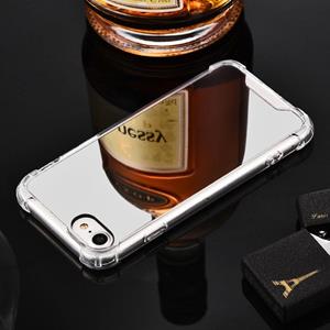 huismerk Luxe plating spiegel acryl TPU Case voor iPhone XR (zilver)