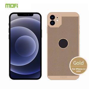 MOFi Honingraat Textuur Ademende PC Schokbestendige Beschermende Achterkant Hoesje Voor iPhone 12 mini (Goud)