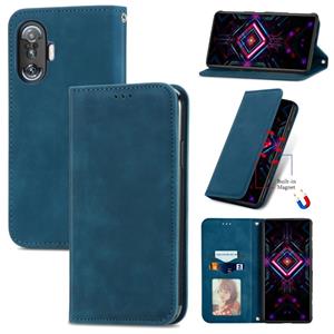 huismerk Voor Xiaomi Redmi K40 Gaming Retro Huid Feel Business Magnetische Horizontale Flip Lederen Case met Houder & Card Slots & Portemonnee & Fotolijst