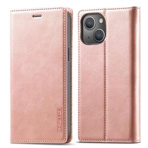 lc.imeeke Lc.imeeeke sterke magnetische PU + matte tpu horizontale flip lederen tas met houder & kaart slots & portefeuille voor iphone 13 (rose goud)