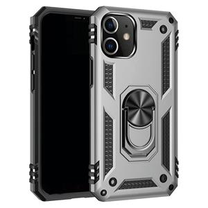 huismerk Voor iPhone 12 mini schokbestendige TPU + PC Beschermhoes met 360 graden roterende houder (zilver)