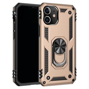 huismerk Voor iPhone 12 mini schokbestendige TPU + PC Beschermhoes met 360 graden roterende houder (goud)