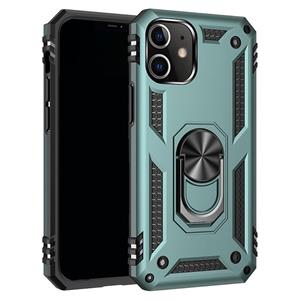 huismerk Voor iPhone 12 mini schokbestendige TPU + PC Beschermhoes met 360 graden roterende houder (groen)