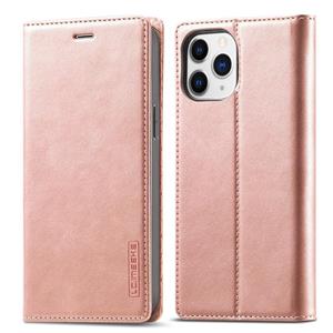 lc.imeeke Lc.imeeeke sterke magnetische PU + matte TPU horizontale flip lederen tas met houder & kaart slots & portefeuille voor iphone 13 pro (rose goud)