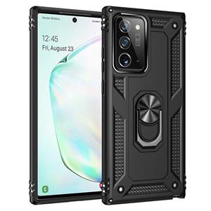 huismerk Voor Samsung Galaxy Note20 schokbestendige TPU + PC Beschermhoes met 360 graden roterende houder (zwart)