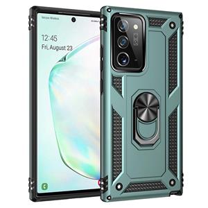 huismerk Voor Samsung Galaxy Note20 Ultra Schokbestendige TPU + pc beschermhoes met 360 graden roterende houder(groen)