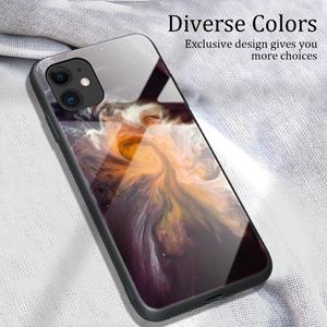 huismerk Voor iPhone 12 Marble Pattern Glass Protective Case(DL01)