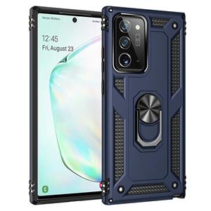 huismerk Voor Samsung Galaxy Note20 Ultra Schokbestendige TPU + pc beschermhoes met 360 graden roterende houder(blauw)