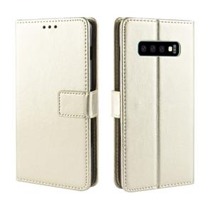 huismerk Retro Crazy Horse Texture horizontale flip lederen case voor Galaxy S10 (5G) met houder & kaart slots & foto frame (goud)