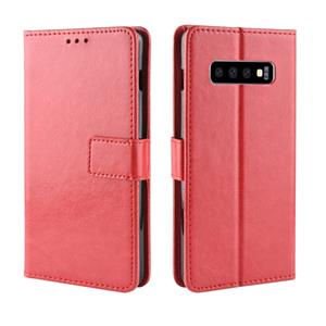 huismerk Retro Crazy Horse Texture horizontale flip lederen case voor Galaxy S10 (5G) met houder & kaart slots & foto frame (rood)