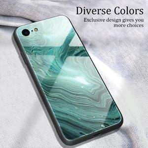 Huismerk Voor iPhone SE 2020 / 8 / 7 Marble Pattern Glass Protective Case(DL02)
