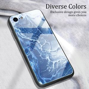 Huismerk Voor iPhone SE 2020 / 8 / 7 Marble Pattern Glass Protective Case(DL03)