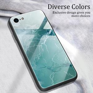 Huismerk Voor iPhone SE 2020 / 8 / 7 Marble Pattern Glass Protective Case(DL04)