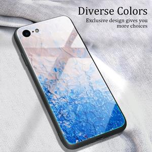 Huismerk Voor iPhone SE 2020 / 8 / 7 Marble Pattern Glass Protective Case(DL07)