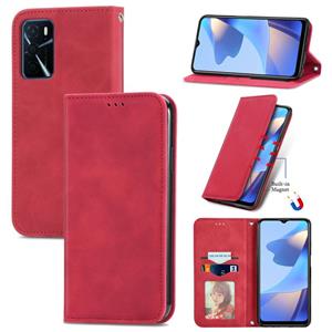 huismerk Voor Oppo A16 Retro Skin Feel Business Magnetic Horizontal Flip Leren Case met Houder & Card Slots & Portemonnee & Photo Frame