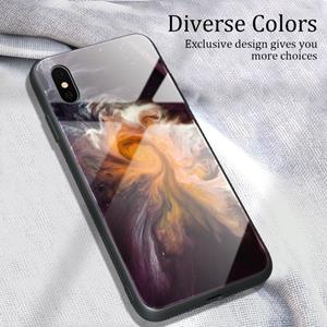 huismerk Voor iPhone X Marble Pattern Glass Protective Case(DL01)