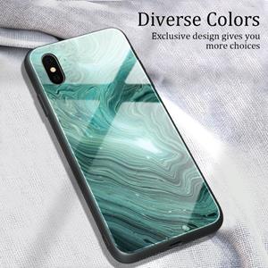 huismerk Voor iPhone X Marble Pattern Glass Protective Case(DL02)