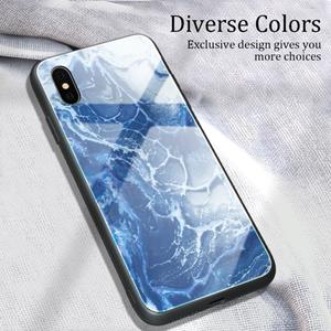 huismerk Voor iPhone X Marble Pattern Glass Protective Case(DL03)