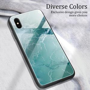 huismerk Voor iPhone X Marble Pattern Glass Protective Case(DL04)