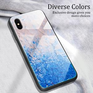 huismerk Voor iPhone X Marble Pattern Glass Protective Case(DL07)