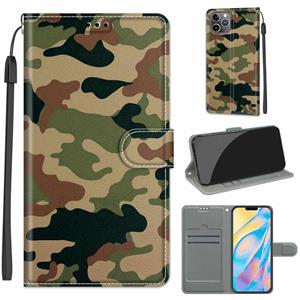 huismerk Voltage gekleurde tekening magnetische sluiting horizontale flip pu lederen tas met houder & kaart slots voor iphone 13 (C12 groen gele camouflage)