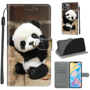 huismerk Voltage Gekleurde Tekening Magnetische Sluiting Horizontale Flip PU lederen tas met houder & kaartslots voor iPhone 13 (C18 Houten bord Panda)