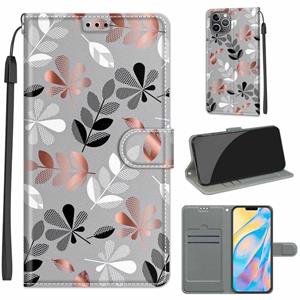 huismerk Voltage Gekleurde Tekening Magnetische Sluiting Horizontale Flip PU lederen tas met houder & kaartslots voor iPhone 13 (C19 Material Flower)